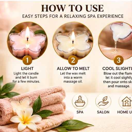 Butterfly Massage Candle Tealights | Soy Wax, Shea Butter & Nourishing Oils | Spa & Nail Salon
