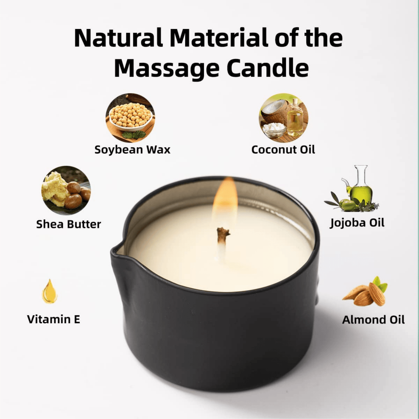 6 oz Massage Candle Jar with Easy - Pour Spout – Handcrafted with Natural Ingredients - Luke | The Nail Guy