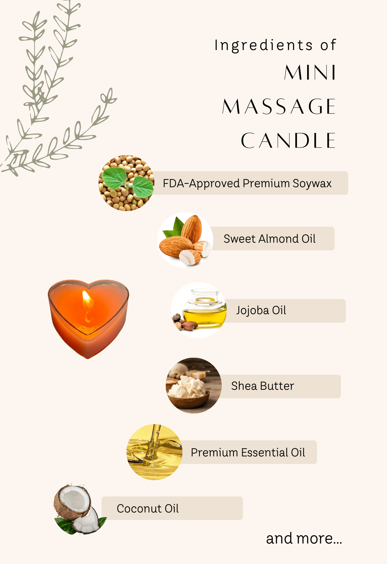 Mini Heart - Shaped Massage Candle 0.5 oz X 100 Pieces (2 Scents Available) - Luke | The Nail Guy