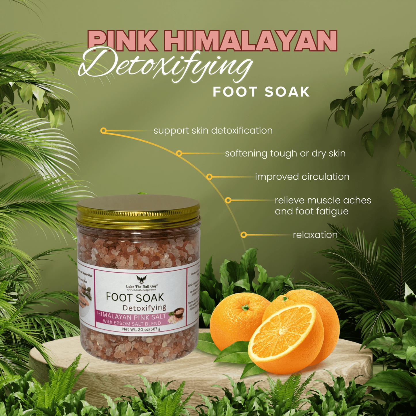 Pink Himalayan Foot Soak with Rose Epsom Salt Blend - Luke | The Nail Guy