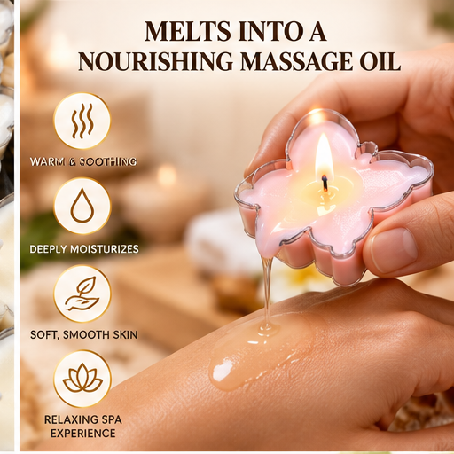 Butterfly Massage Candle Tealights | Soy Wax, Shea Butter & Nourishing Oils | Spa & Nail Salon