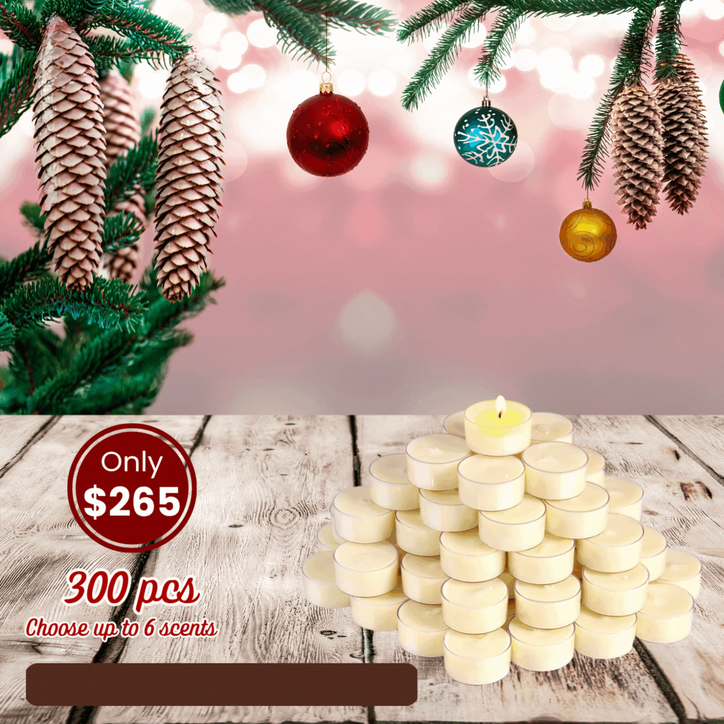 HOLIDAY DEAL SELECTIVE – 300 Nến Massage Mini + Tặng Thêm 1 Hộp Nến Masage Hình Cây Thông Hoặc Chuông Limited Offer